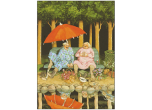 Postkarte - Alte Frauen Entenfüttern - Inge Löök